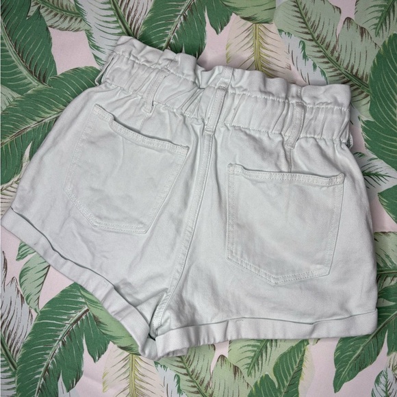 PacSun Mint Green PaperBag High Waist Mom Denim Shorts - Picture 4 of 6